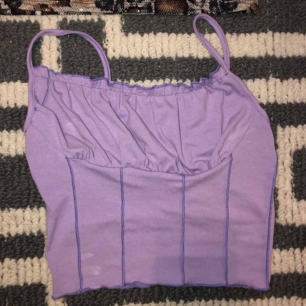 stretchy purple tank top